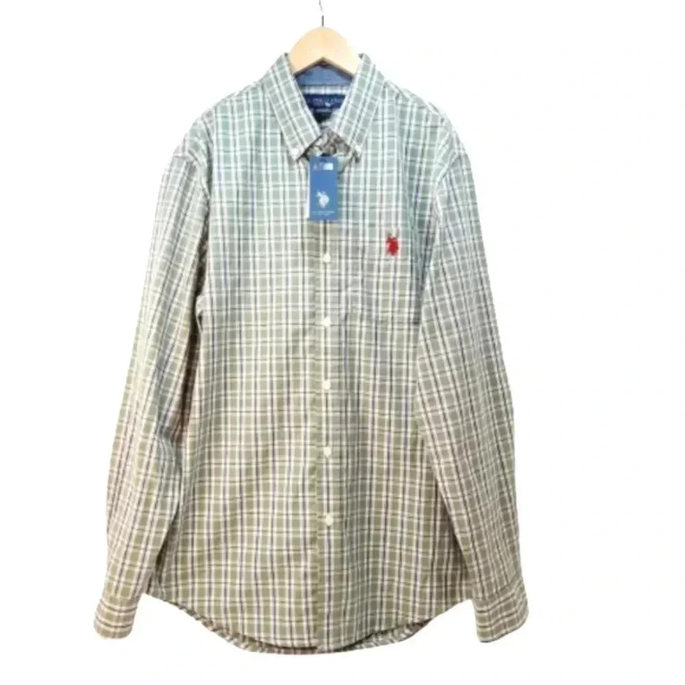 U.S. Polo Assn Green Plaid Button Down Shirt Men’s Size S